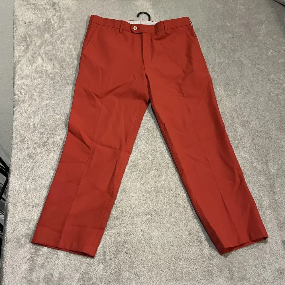 Peter Millar Pants Mens 34 Red Crown Sport Golf Performance Polyester Stretch